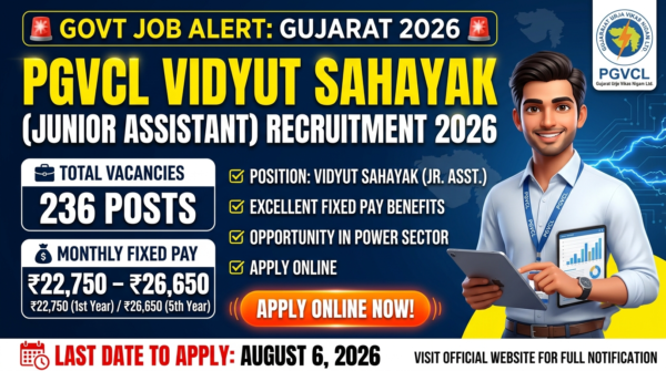 PGVCL Vidyut Sahayak Recruitment 2026