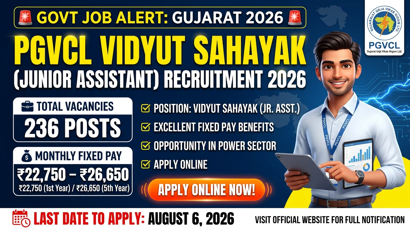 PGVCL Vidyut Sahayak Recruitment 2026