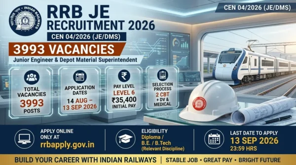 RRB JE Recruitment 2026