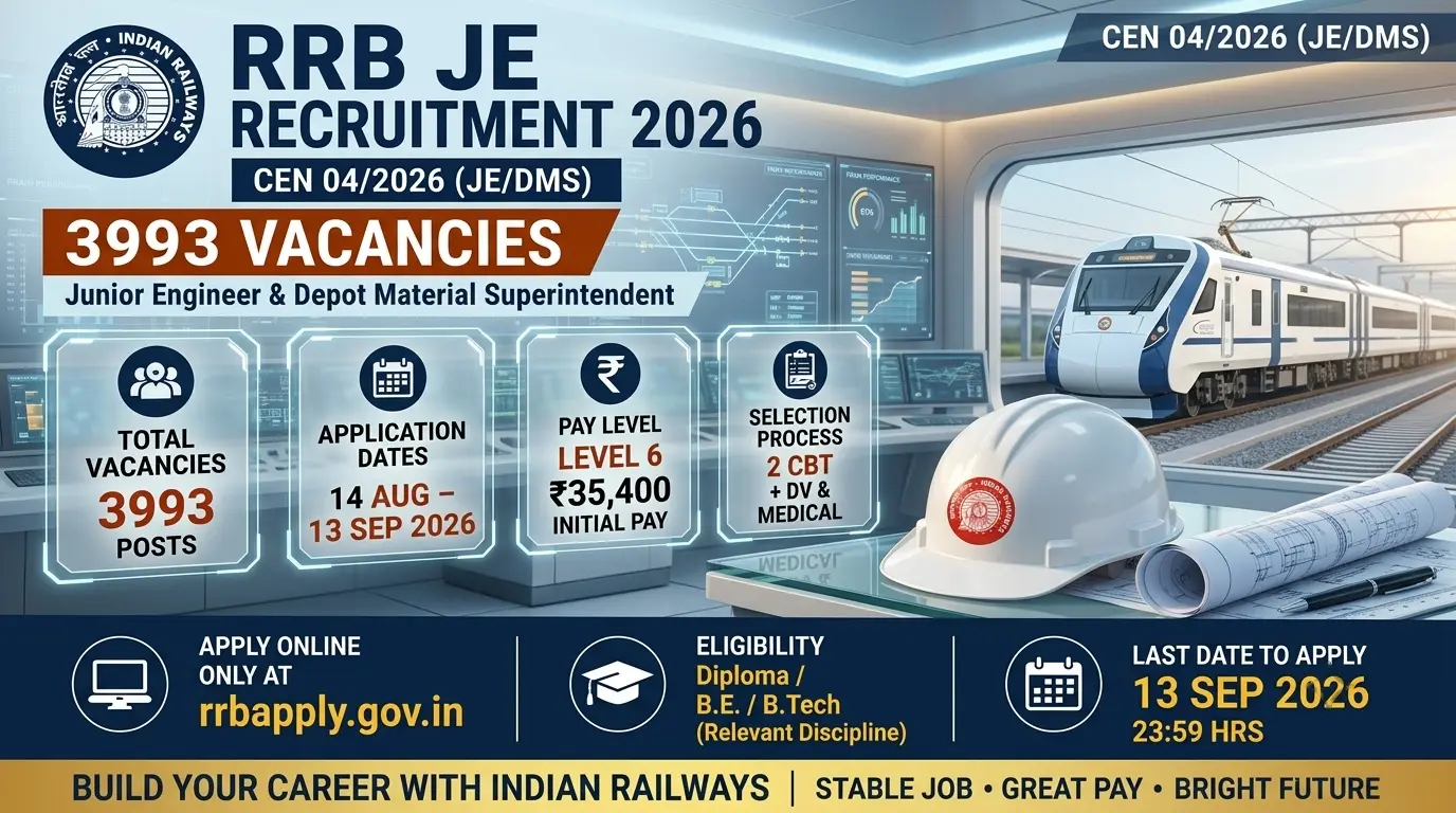 RRB JE Recruitment 2026