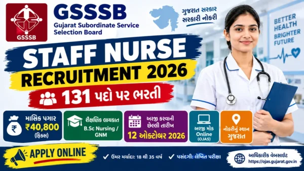 GSSSB Staff Nurse Recruitment 2026