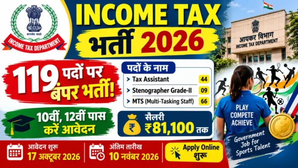 Income Tax Delhi Sports Quota Recruitment 2026